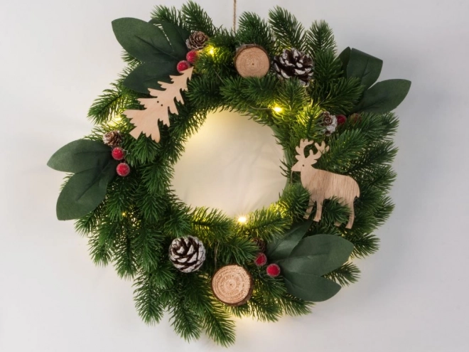 Couronne de Noël LED avec décorations