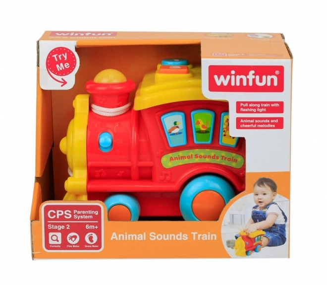 Train interactif avec sons d'animaux