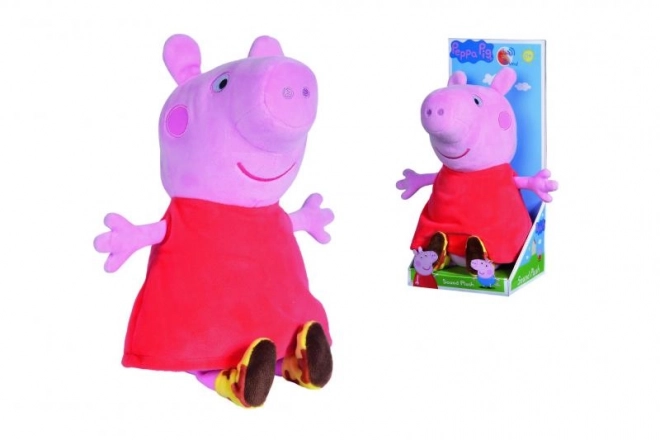 Cochon Peppa Pig en peluche avec son, 22 cm