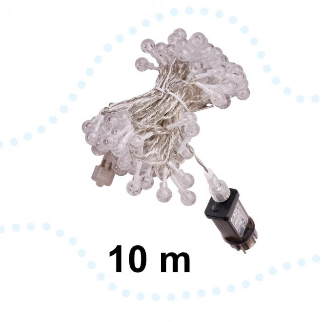 Éclairage de Noël boule 100 LED, blanc chaud, 10m