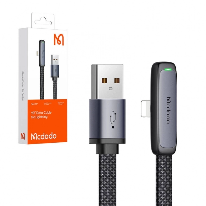 Mcdodo CA-2791 Câble USB à angle pour éclair, 1,8 m (noir)