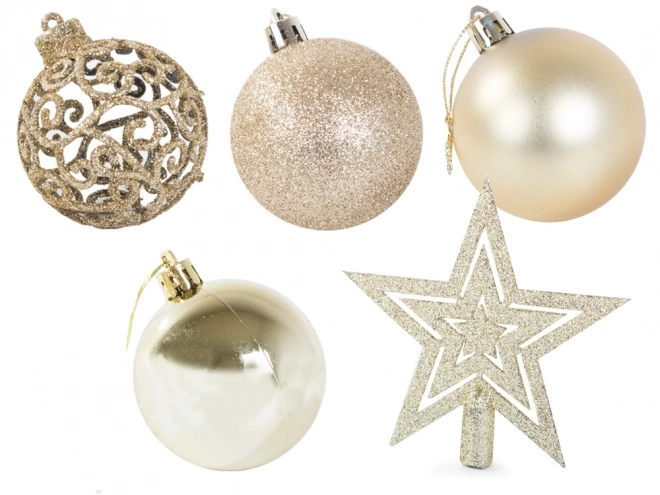 Ensemble de décorations de Noël 100 pièces avec étoiles dorées