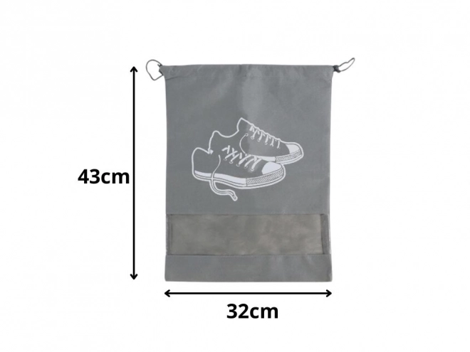 Sac de voyage pour chaussures avec cordon de serrage gris