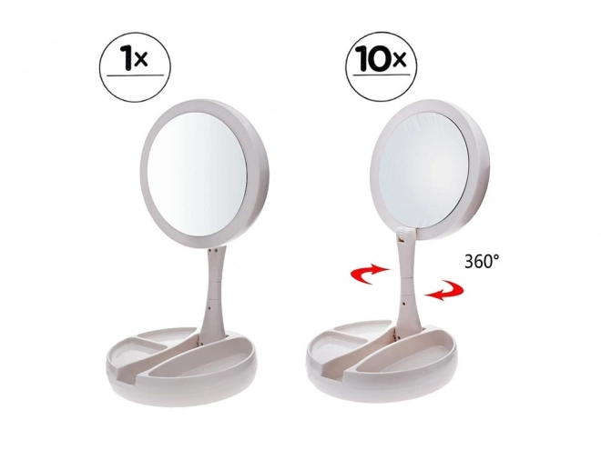 Miroir grossissant pivotant illuminé à LED