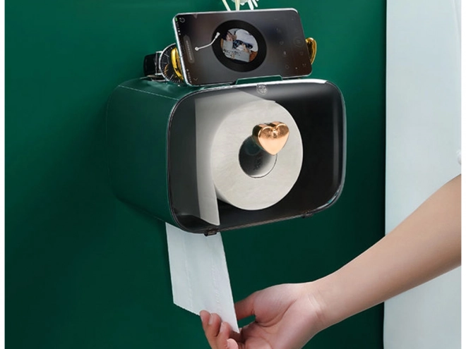 Organisateur de papier toilette avec support pour téléphone