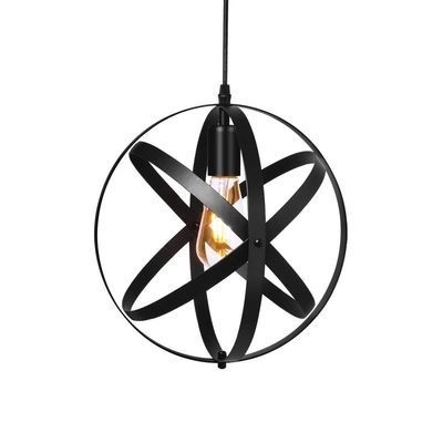 Lampe suspendue Loft, Industrielle - sphère, noire
