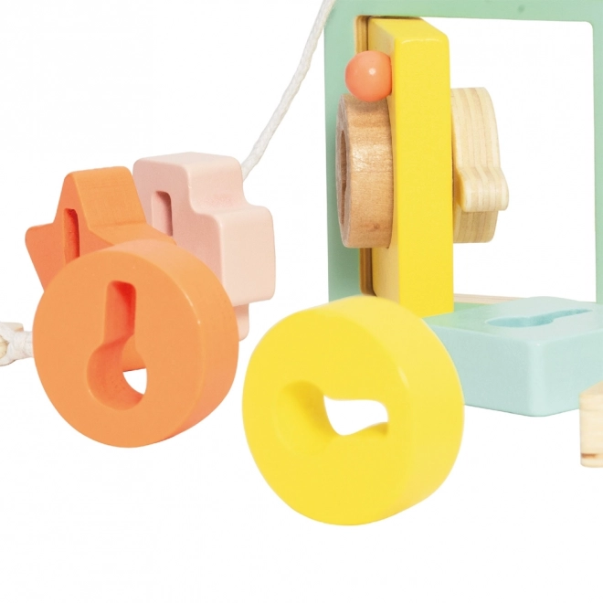 Classic World Montessori jouet d'enfilage en bois clés et portes 11 pièces