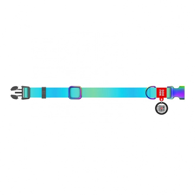 Collier en nylon avec code QR, Waudog dégradé, bleu, taille XL
