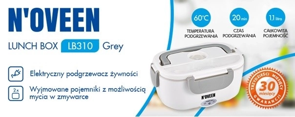 Boîte à déjeuner chauffante électrique Gris