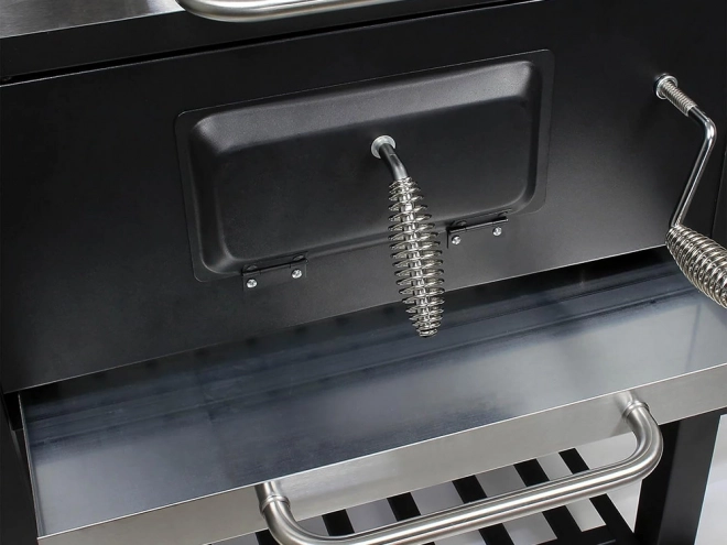 Barbecue de jardin au charbon de bois avec deux grilles et thermomètre