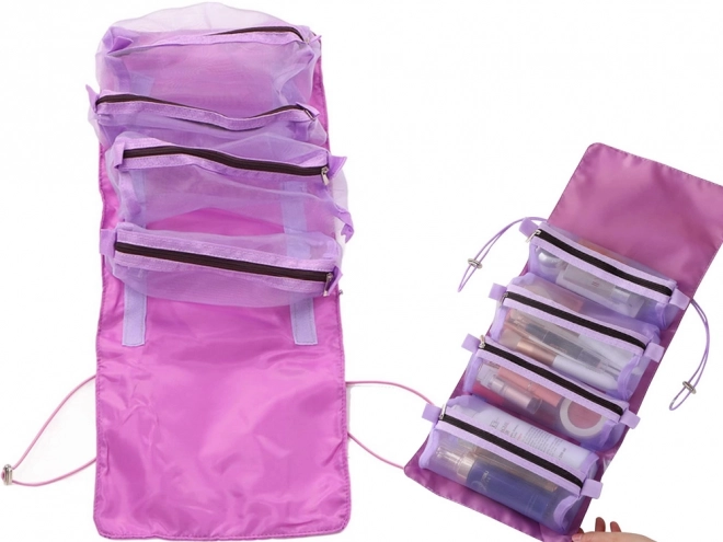 Organisateur de voyage pour cosmétiques avec fermeture éclair 4 en 1