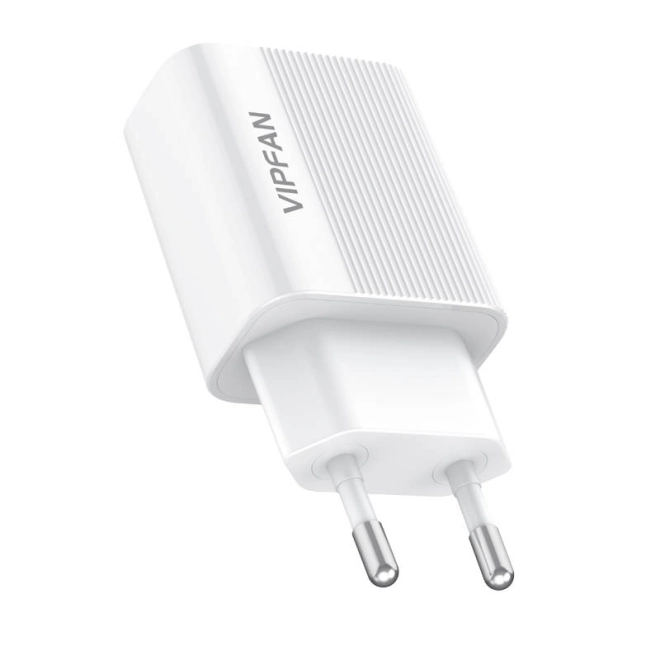 Chargeur mural VFAN E01, 1x USB, 2,4 A (blanc)