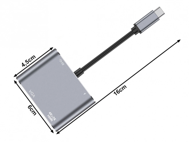 Adaptateur USB-C HDMI 4K VGA Hub avec Power Delivery