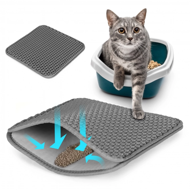 Coussin gris à deux couches pour chats