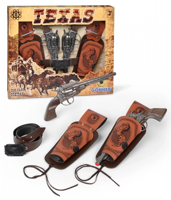 Ensemble de cow-boy 2 revolvers avec étuis Gonher