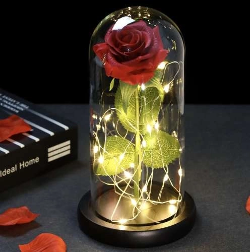 Rose en verre - lumineuse