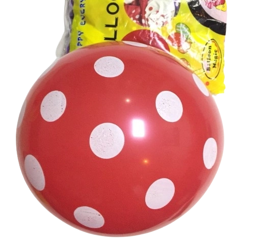 Ballons en latex rouges à pois 12 pouces