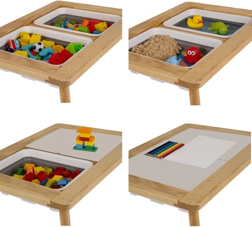 Plateau réversible et 2 bacs amovibles