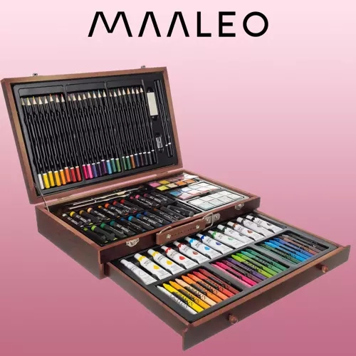 Ensemble de peinture dans une mallette - 128 pièces Maaleo 21644