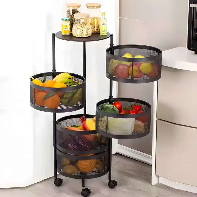 Organisateur de cuisine avec étagères pivotantes, 5 niveaux, métal, ModernHome