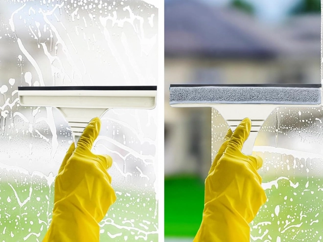 Brosse de nettoyage de fenêtres en microfibre avec longueur réglable