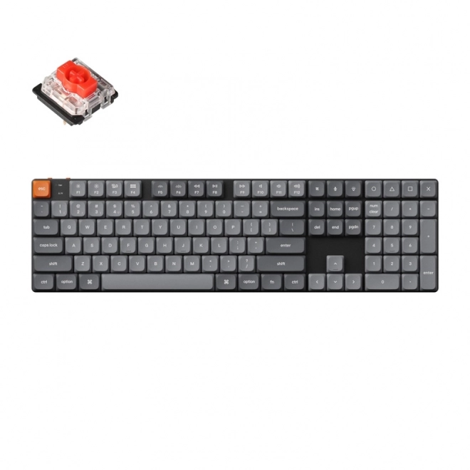 Clavier sans fil à profil bas Keychron K5 Max avec RGB et interrupteurs rouges
