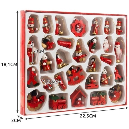 Décorations en bois / décorations pour sapin de Noël 30 pcs