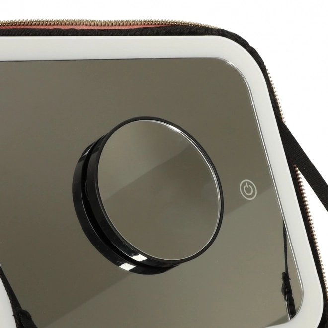 Trousse cosmétique avec miroir LED rose