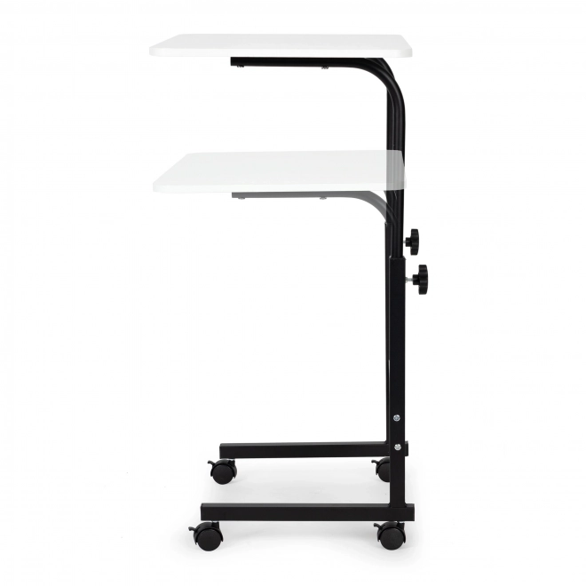 Tablette pour ordinateur portable avec roulettes, table attachée au fauteuil convertible - blanc
