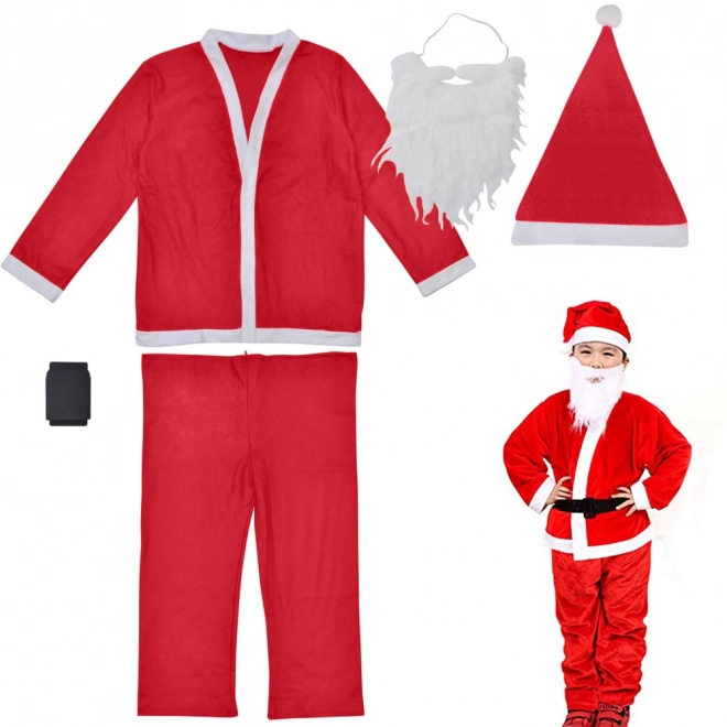 Costume de Noël Santa pour garçon avec chapeau et barbe