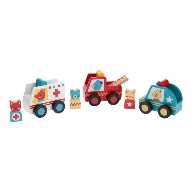 Voitures de secours avec figurines