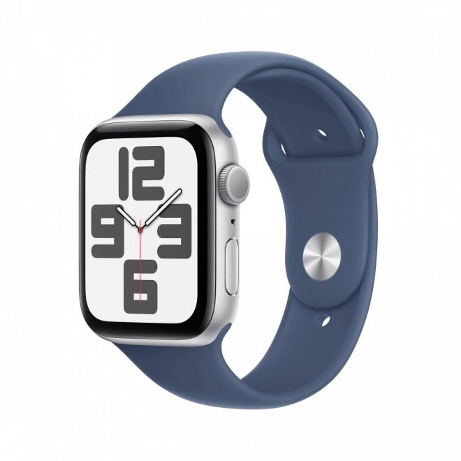 Montre SE GPS, boîtier en aluminium argent 44 mm avec bracelet sport en denim, taille M/L