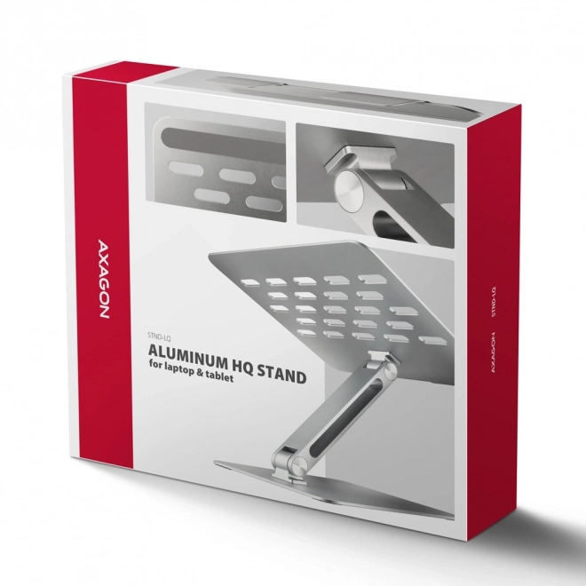 Support pour ordinateur portable AXAGON STND-LQ en aluminium, 10-16", angle réglable