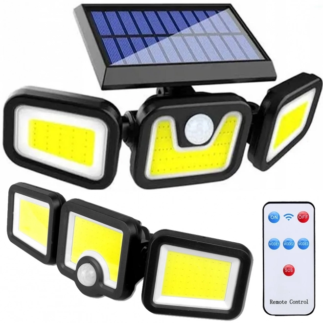 Lampe solaire de rue avec capteur de mouvement et télécommande