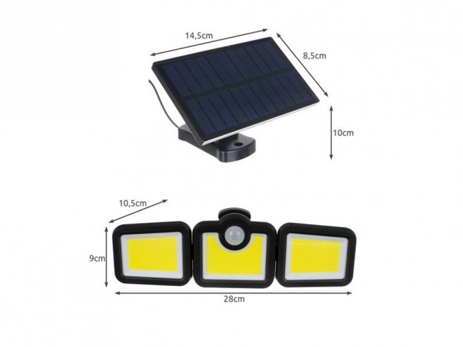 Lampe solaire avec capteur de mouvement et 171 LED