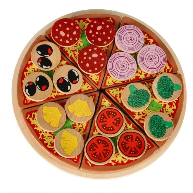 Ensemble de jeu en bois Pizza avec accessoires