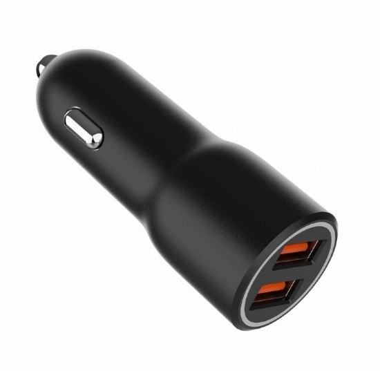 Chargeur de voiture 2xUSB-A QC3.0 36W noir
