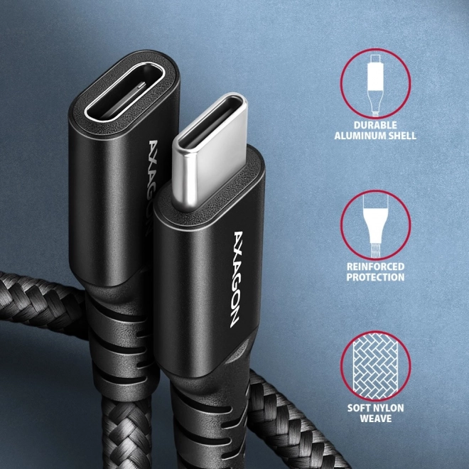 BUCM32-CF15AB Gen2 USB-C - câble d’extension USB-C 1,5 m, 5 A, 20 Gb/s, PD 240 W, tressé