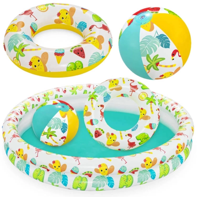 Bestway ensemble piscine ballon anneau pataugeoire 122cm