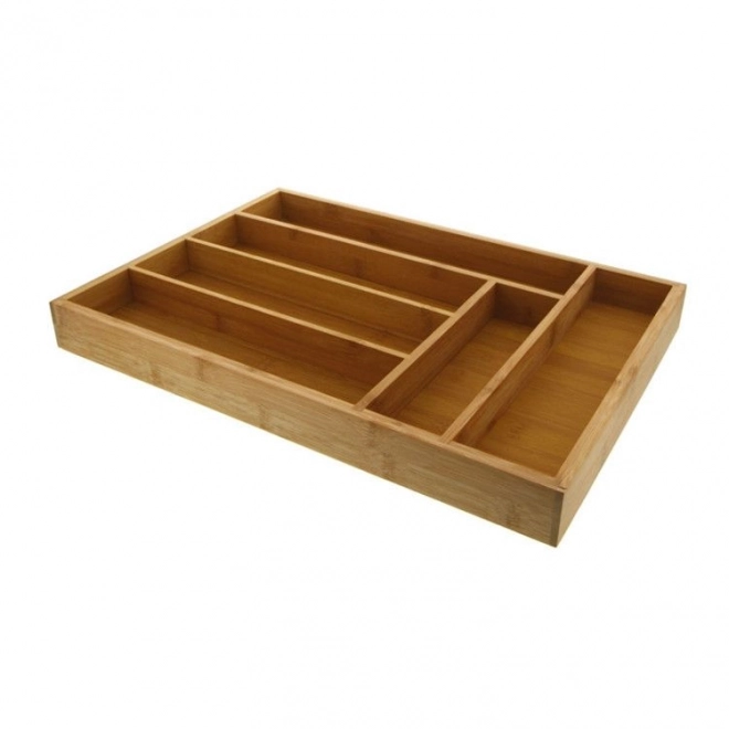 Organisateur de tiroir en bambou pour couverts (6 compartiments)