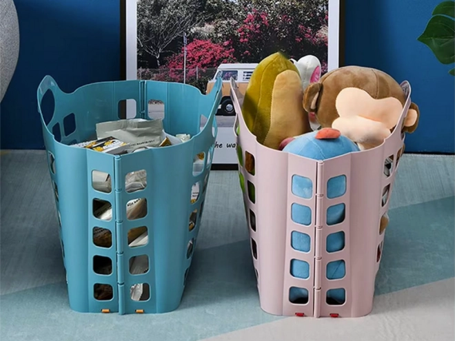 Panier pliant en plastique pour courses et linge