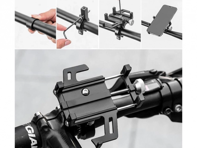 Support de téléphone robuste en aluminium pour vélo