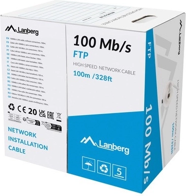 Câble réseau LAN FTP 100 Mb/s CCA 100 m gris