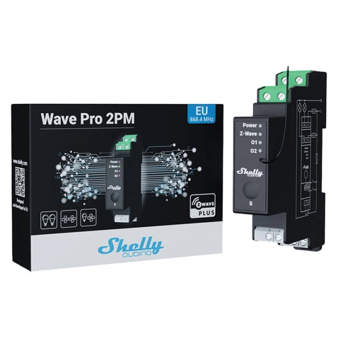 Shelly Qubino Pro 2PM relais bi-canal avec mesure de l'énergie