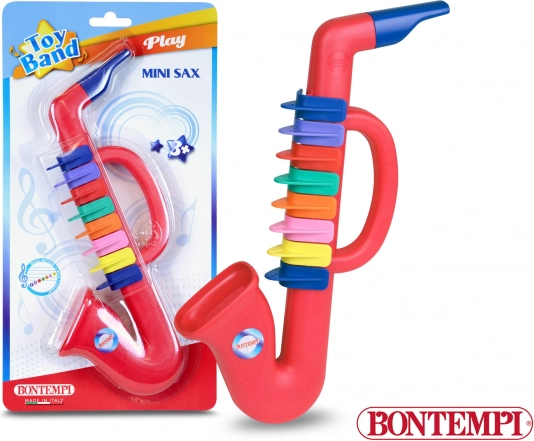 Saxophone en plastique rouge pour enfants avec 8 clés