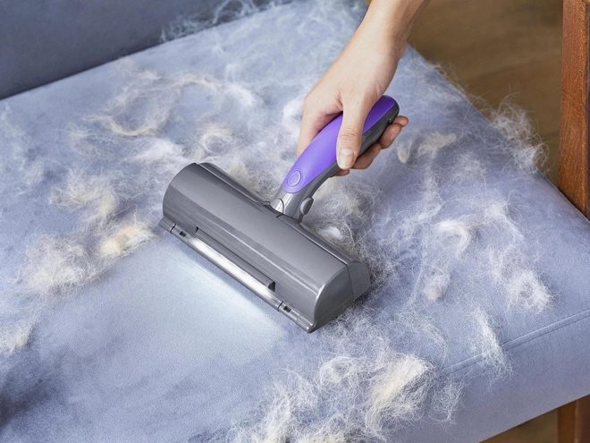 Rouleau à brosse pour poils de chien avec lumière LED