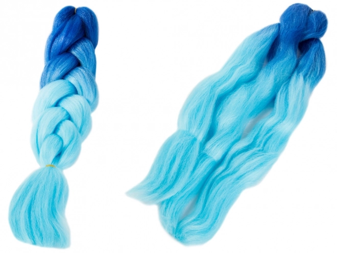 Cheveux synthétiques pour tresses ombrées bleues