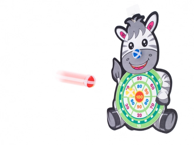 Jeu pour enfants avec cible et balles à scratch Zèbre