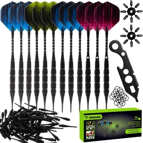 Sada 12 fléchettes + accessoires Trizand 21629