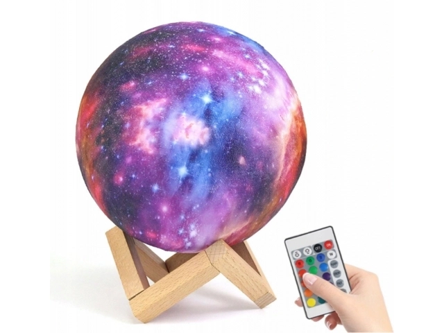 Lampe de nuit GALAXY 3D avec éclairage RGB coloré + télécommande
